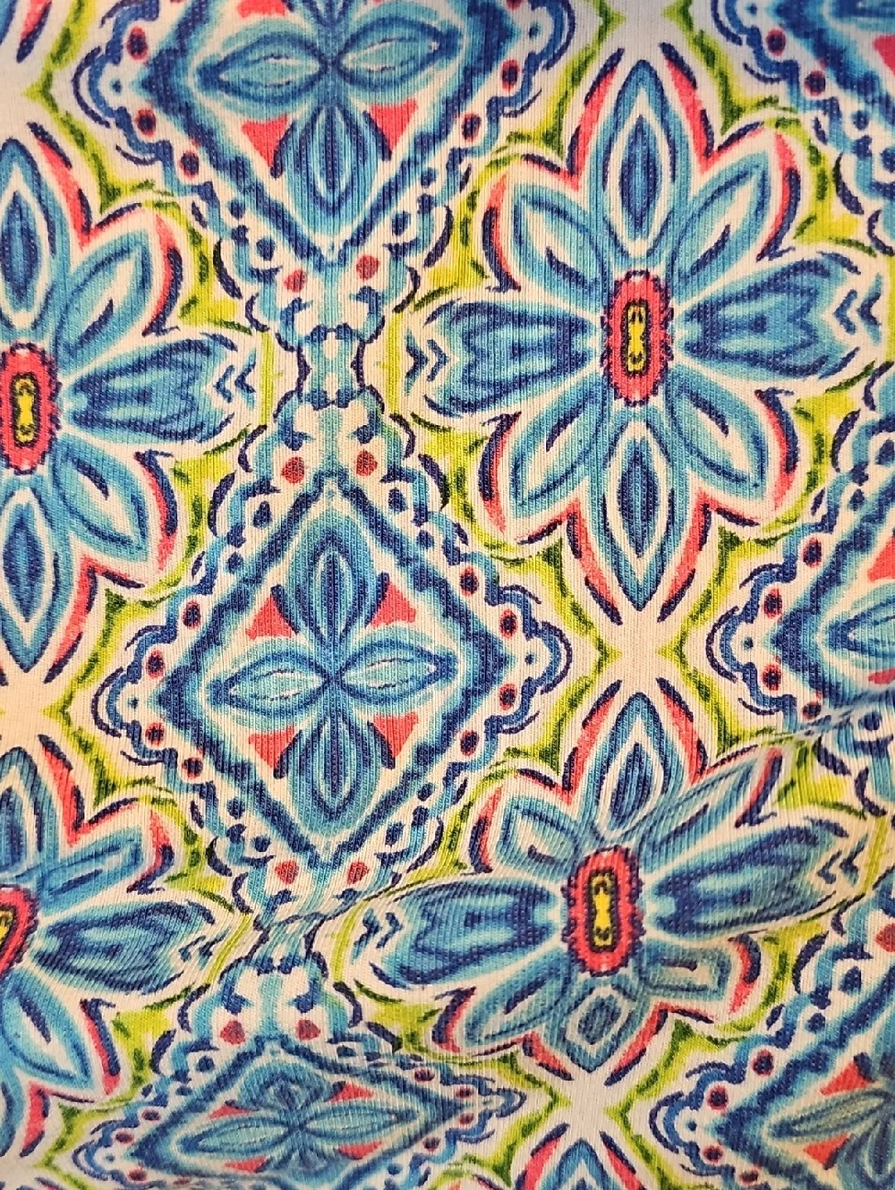 Rafaella Blue Floral Tile-Print Skort